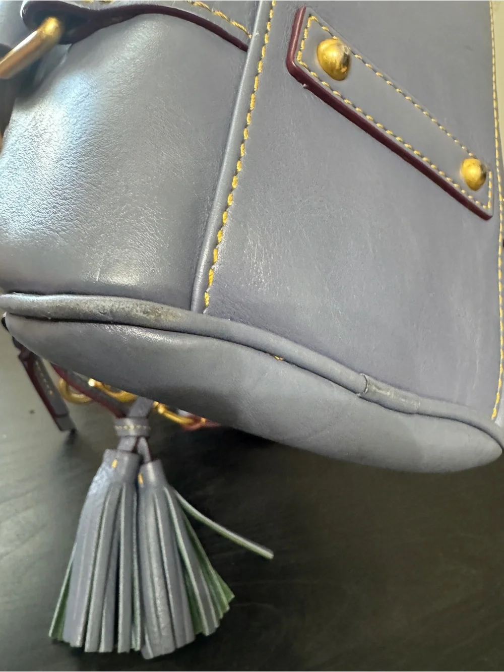 Dooney & Bourke Steel Blue Florentine Leather Satchel